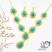 نیمست فیروزه با آلیاژ آب طلا و کد 13267