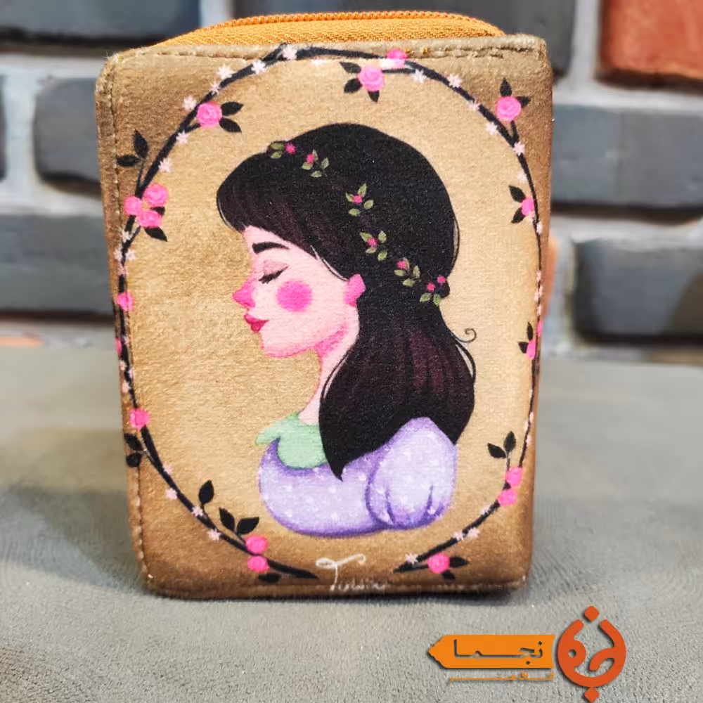 کیف پول کتی دور زیپ  طرح دختر کد DCZ21