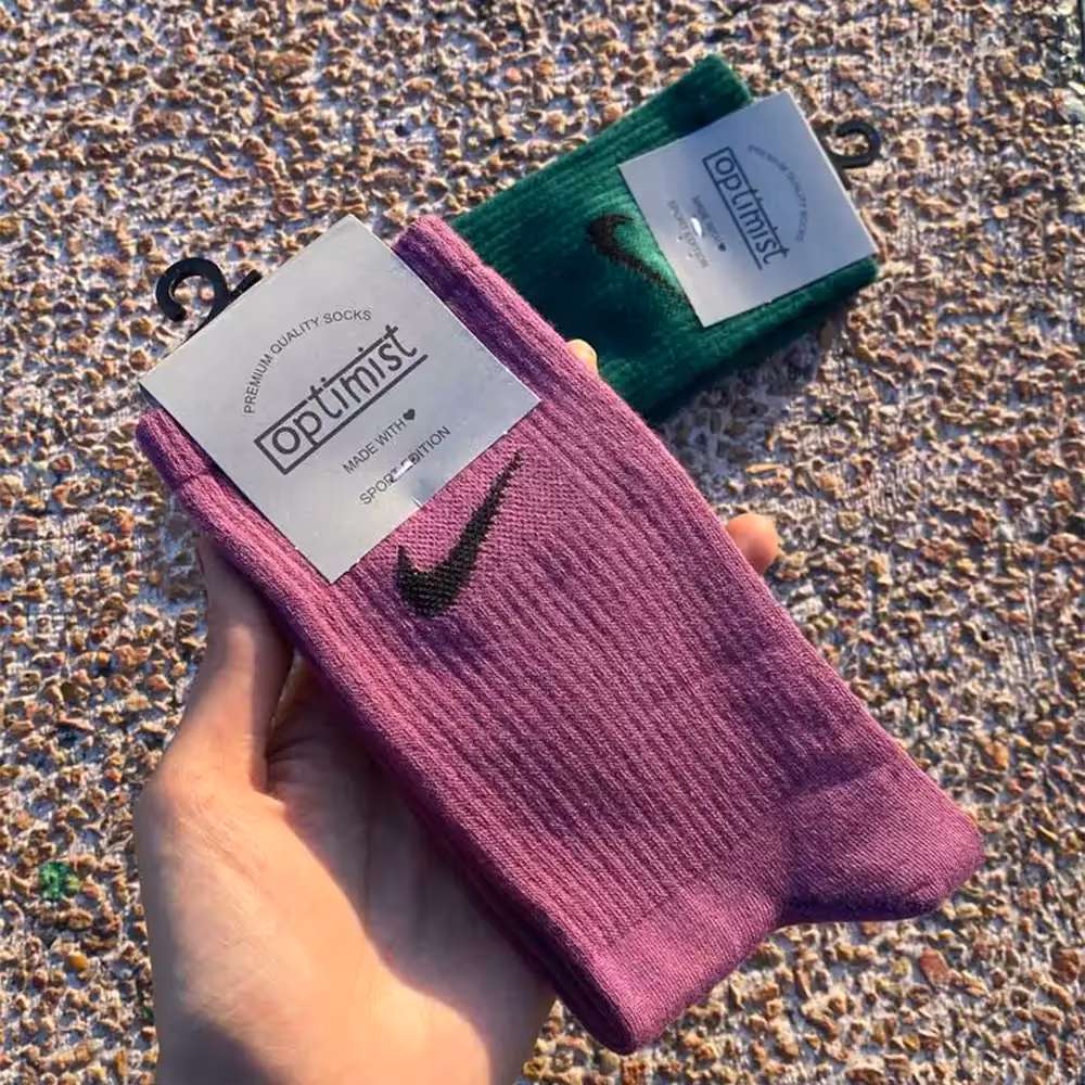 جوراب ساق بلند نایک بنفش - سبز