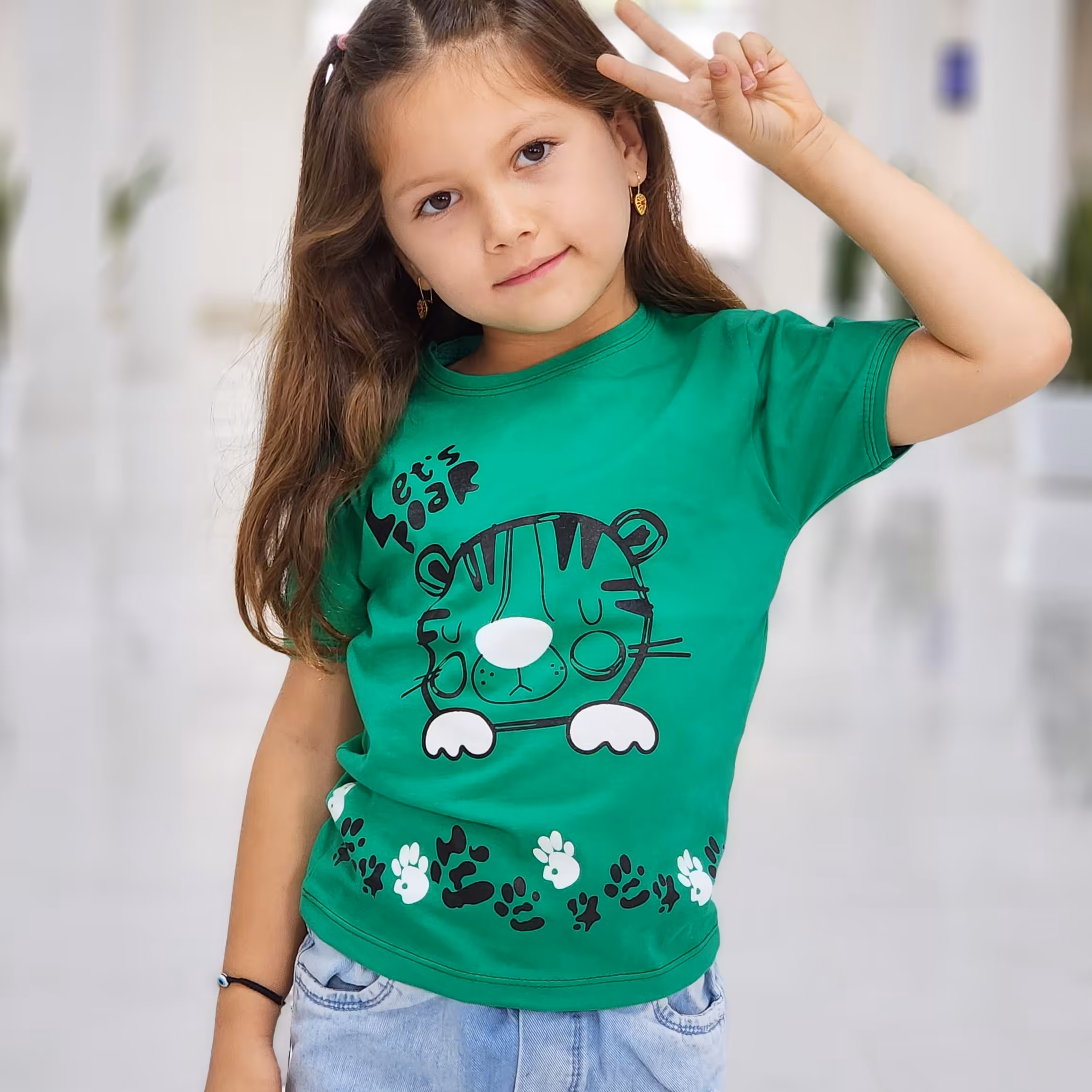 تیشرت تک ببرو ردپا مناسب دختروپسر