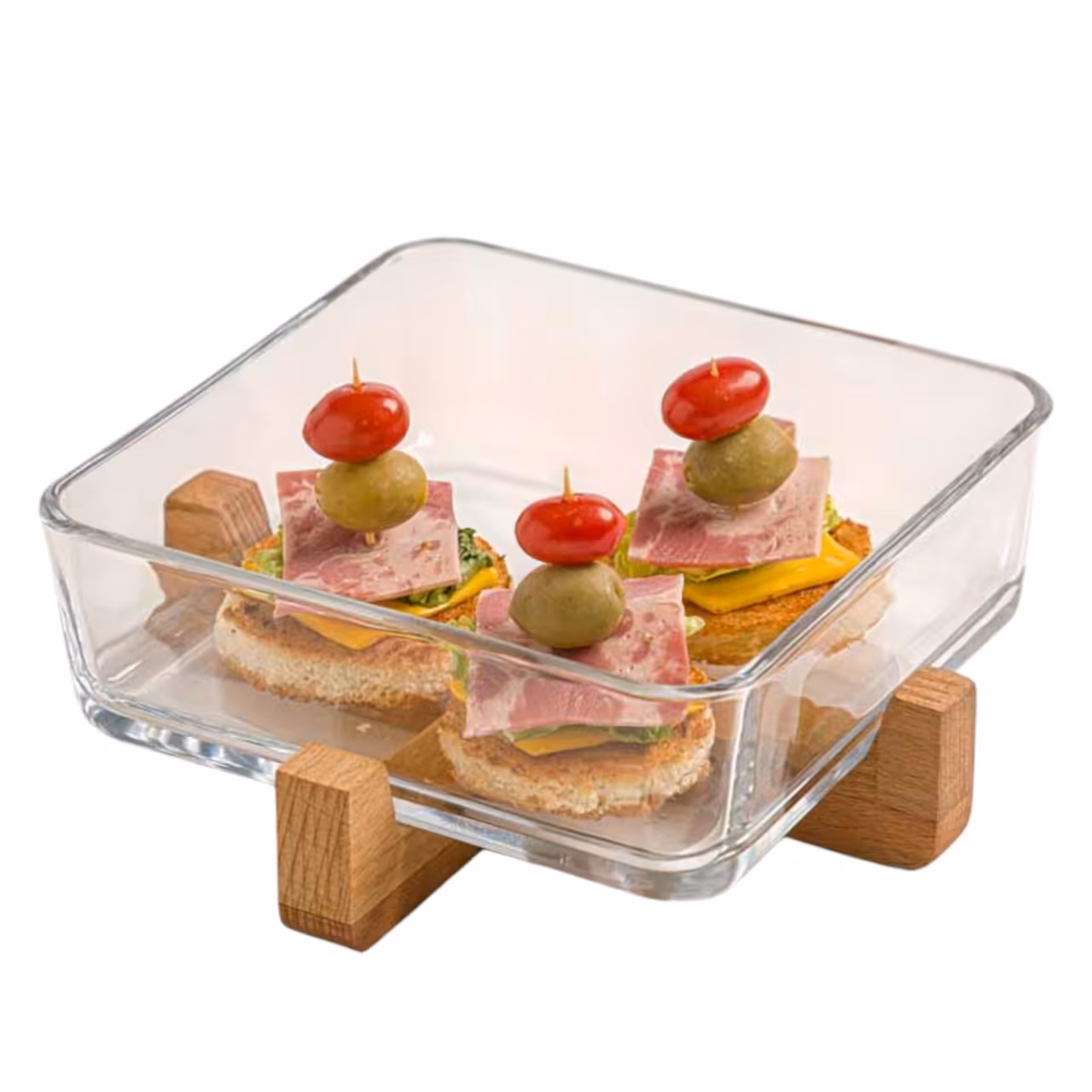 ظرف سرو پذیرایی پایه چوبی لیمون مدل F550