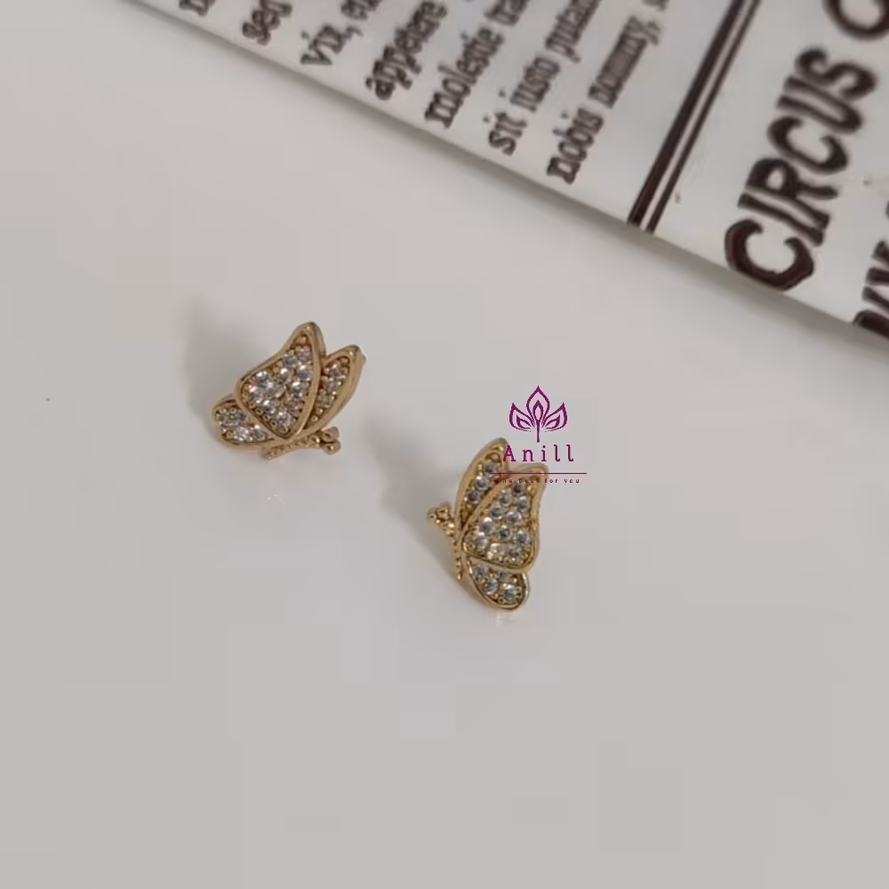 گوشواره میخی پروانه ای دخترانه کد 727