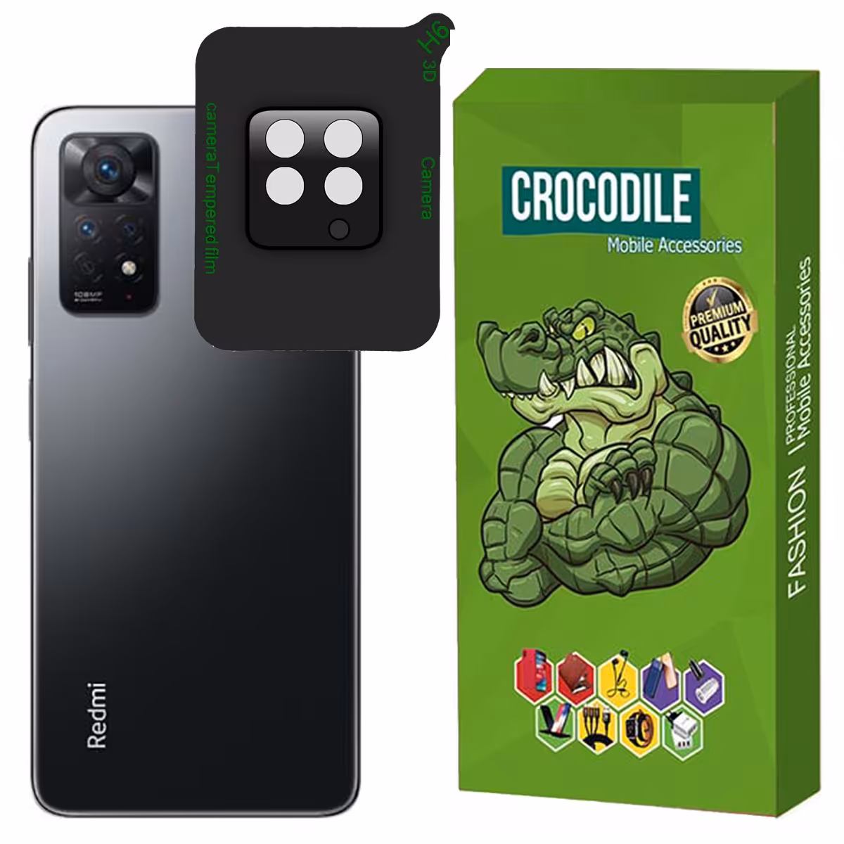 محافظ لنز دوربین کروکودیل مدل C-3D مناسب برای گوشی  شیائومی  Redmi Note 11 Pro