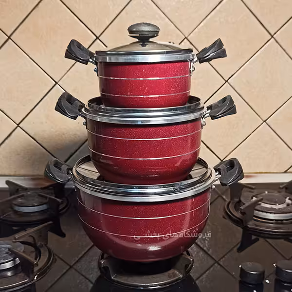 سرویس قابلمه گرانیتی 3 تایی طرح چدن