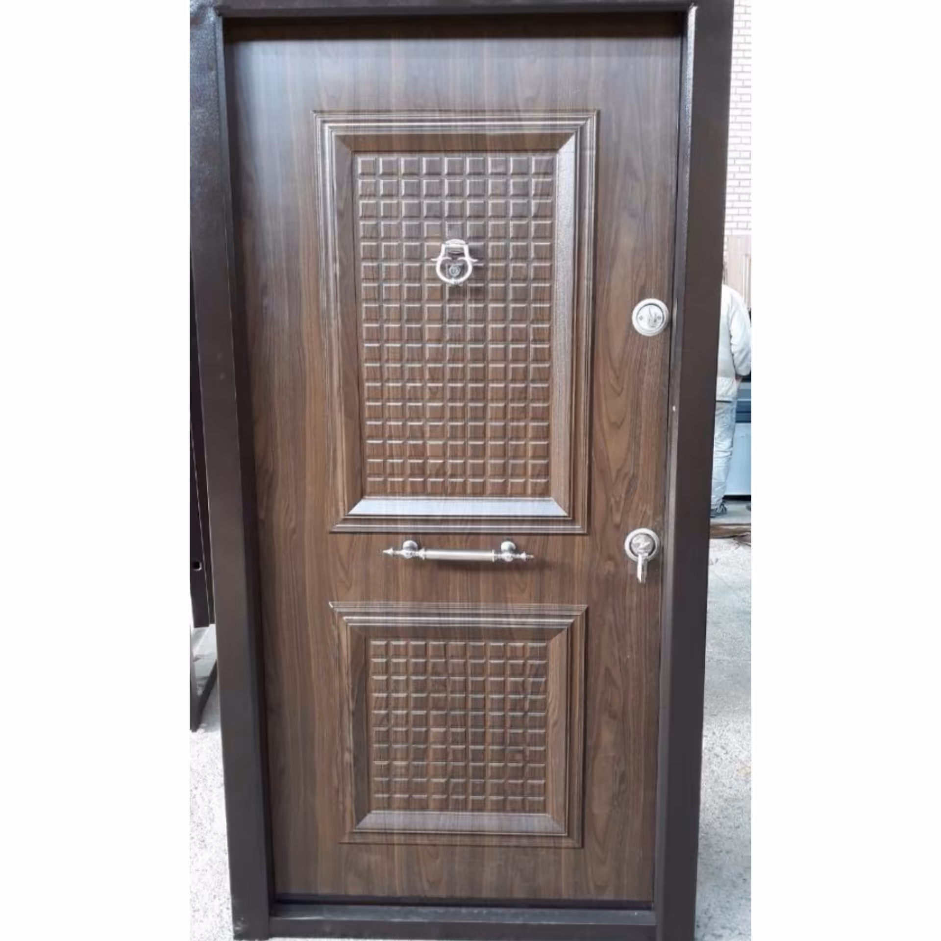 درب ضد سرقت مدل دو قاب روکش پی وی سی برجسته