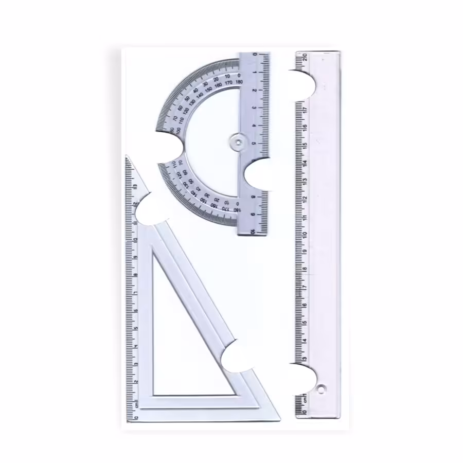 ست خط کش 3 تکه ای کریستالی R701