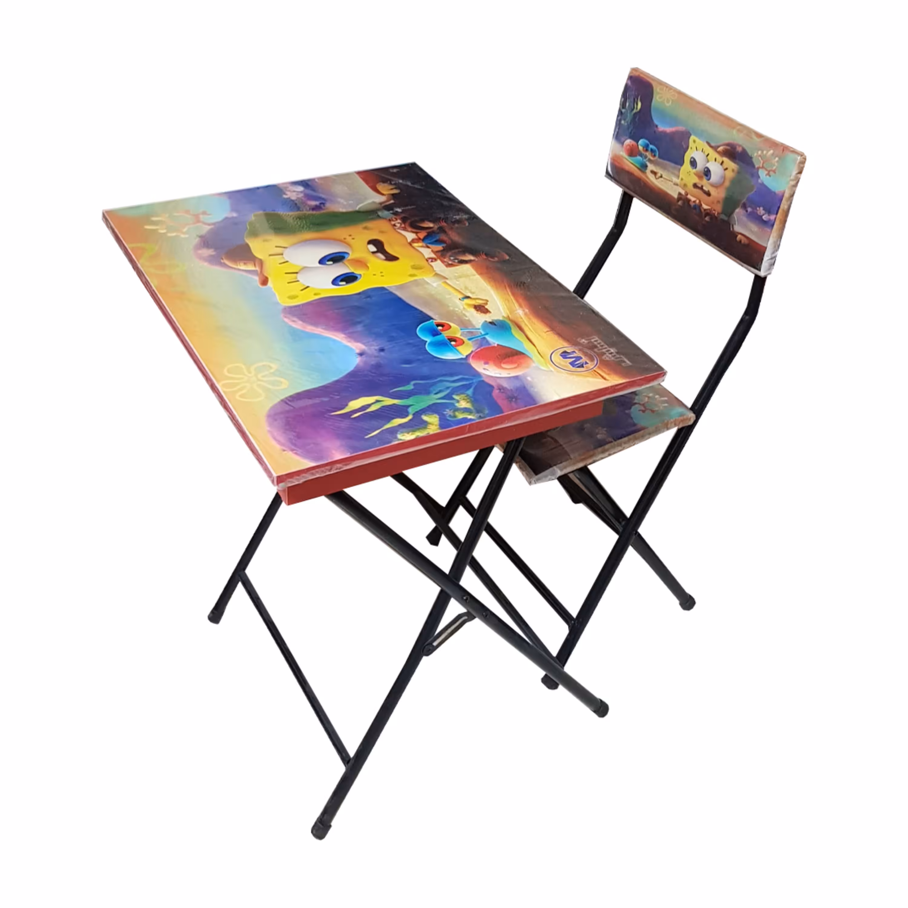 میز تحریر بدون باکس تاشو  - به همراه صندلی - طرح باب اسفنجی (پس کرایه)