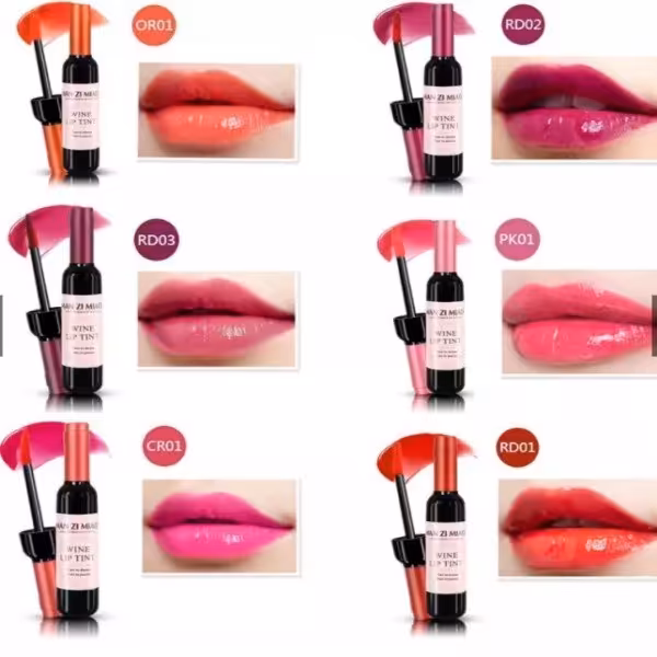 تینت لب شامپاینی  Man  ZI  Miao  رنگ OR01  کاملا ضدآب  24 ساعته  ویتامینه  رنگ ثابت  غلیظ ولاکچری  انقضا 2025