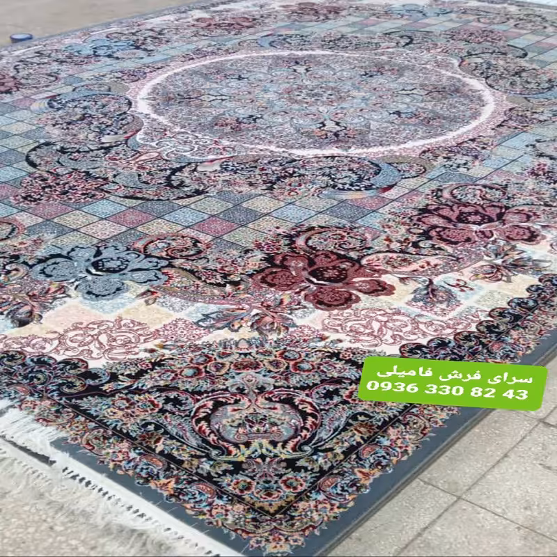 فرش ماشینی طرح تندیس6متری700شانه تراکم2550 نخ اکریلیک 