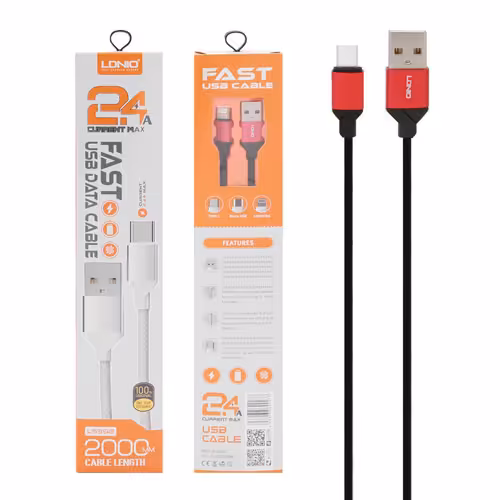 کابل تبدیل USB به Type-C الدینیو مدل LS-392 طول 2 متر