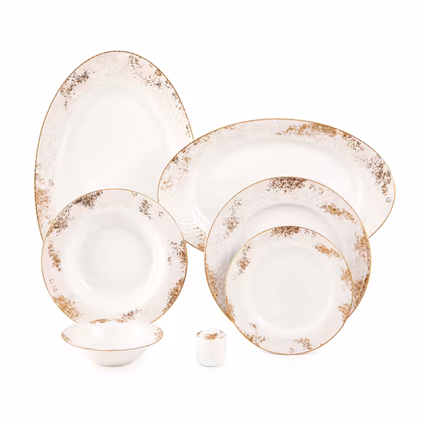 سرویس غذاخوری 28 پارچه چینی زرین مدل کلودیا