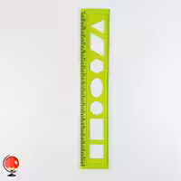 خط کش ژله ای 20 سانت شابلون دار سبز کد 26414