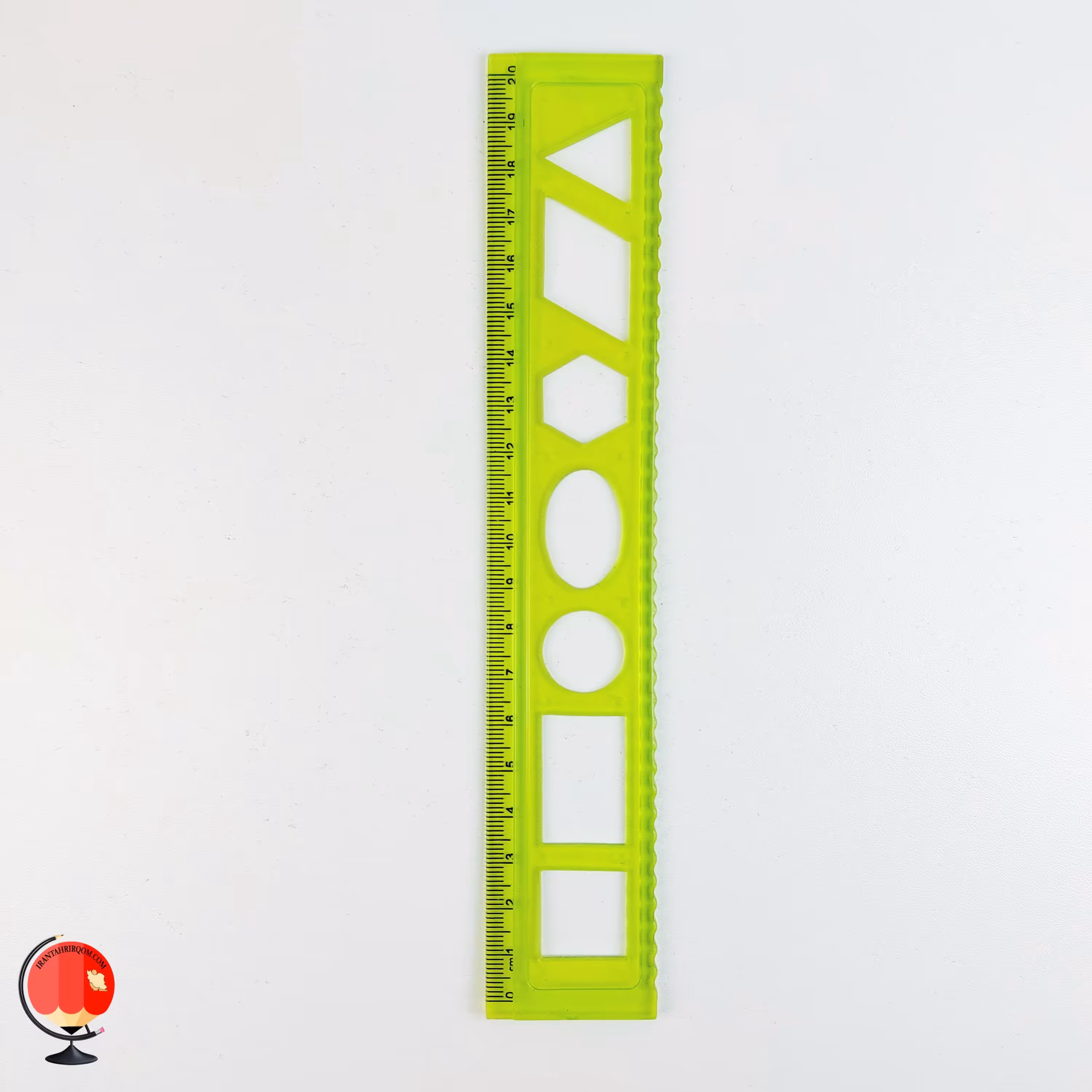 خط کش ژله ای 20 سانت شابلون دار سبز کد 26414