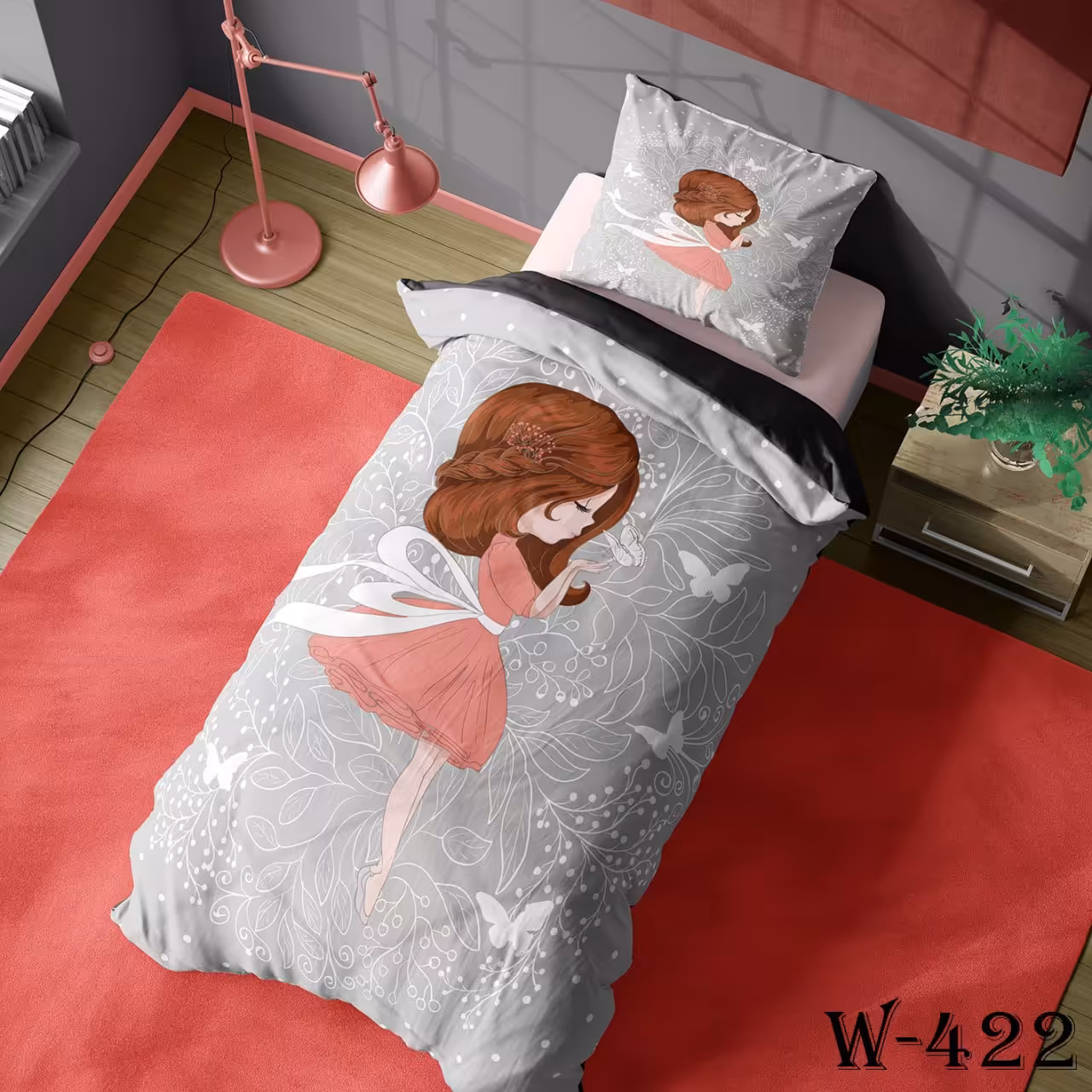 سرویس روتختی یه نفره 4تیکه دخترانه طرح زیبا ارسال رایگان 