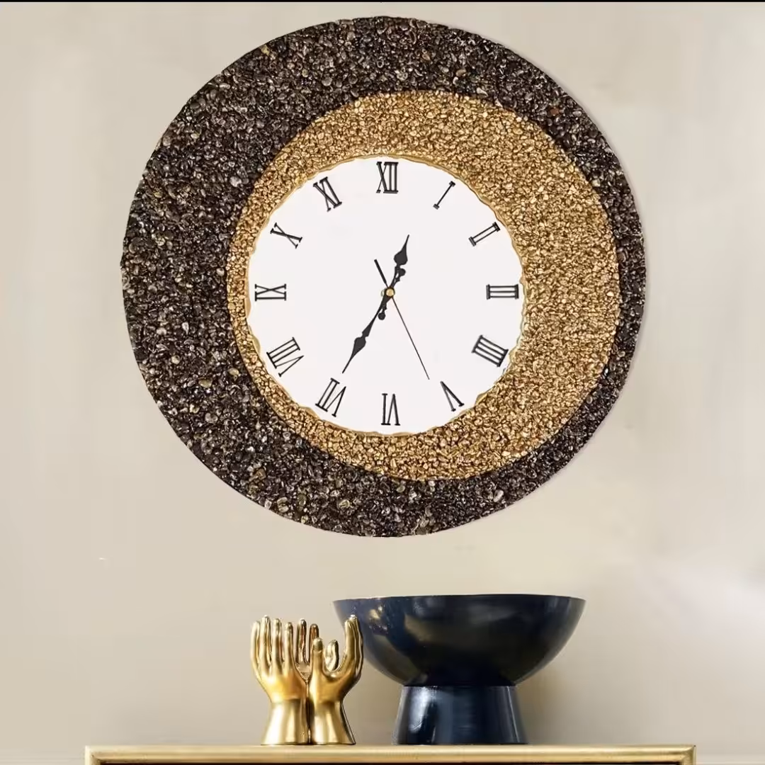 ساعت دیواری رزین و سنگ قطر 50