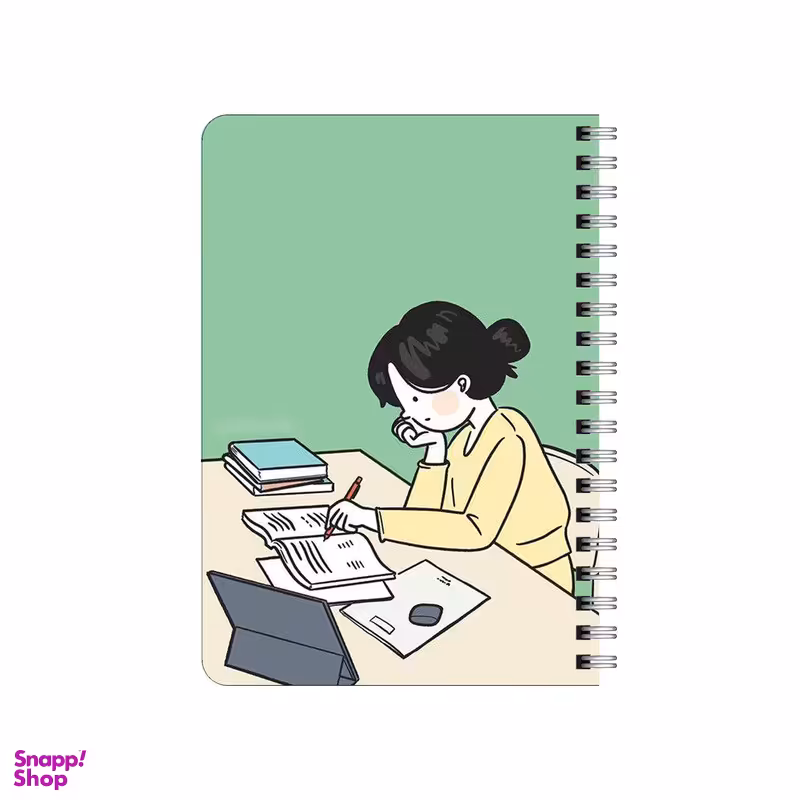 دفترچه یادداشت بامبیلیپ مدل چوبی طرح دختر درسخون کد 1711004