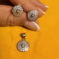 نیم ست جواهر  نقره 925           