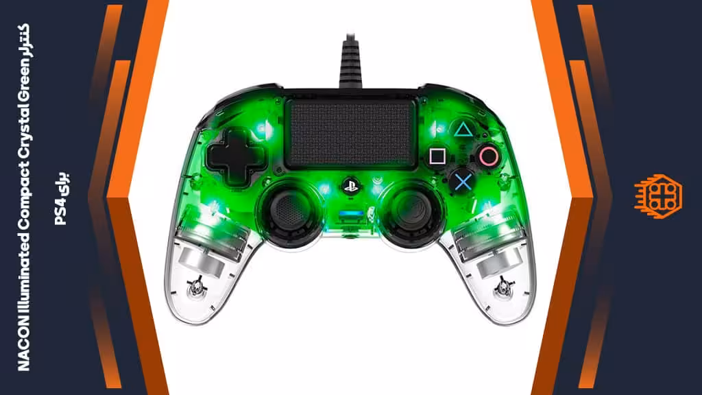 کنترلر با سیم NACON Illuminated Compact Crystal Green مخصوص PS4