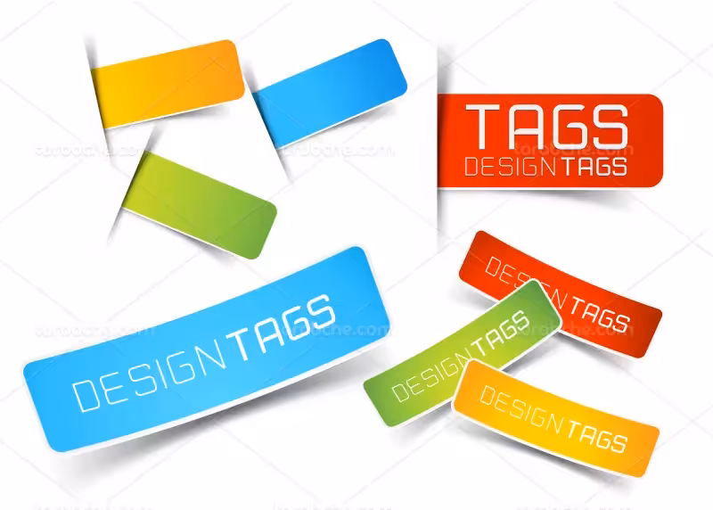 وکتور لیبل انتزاعی رنگ های شاد | گرافیک با طعم تربچه