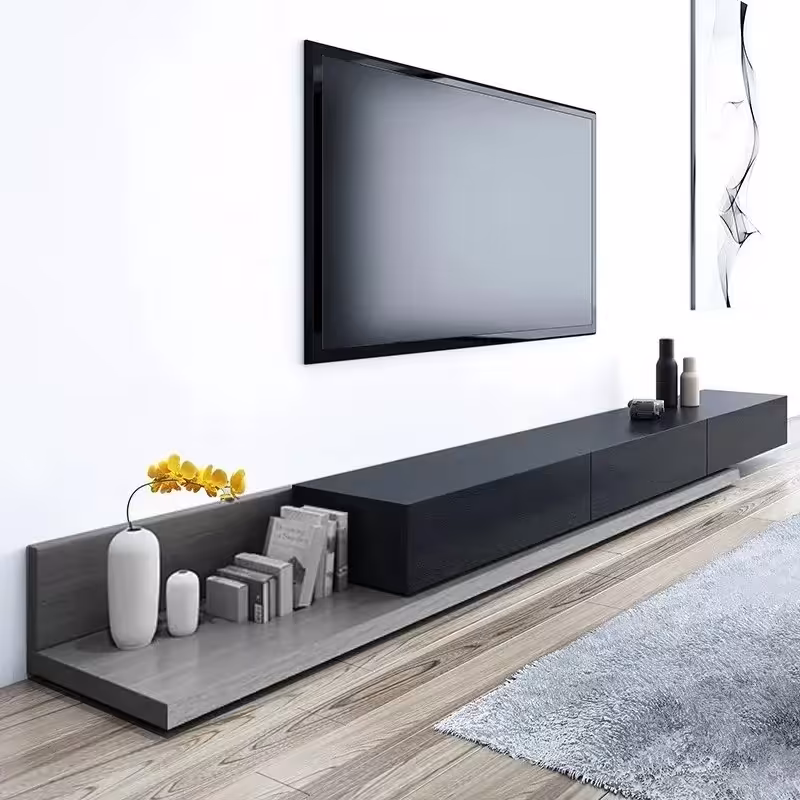 میز تلویزیون مدل اشکان لوکس کایلا - قابل ارتقاء پایه مدرن نقره ای با 3 کشو