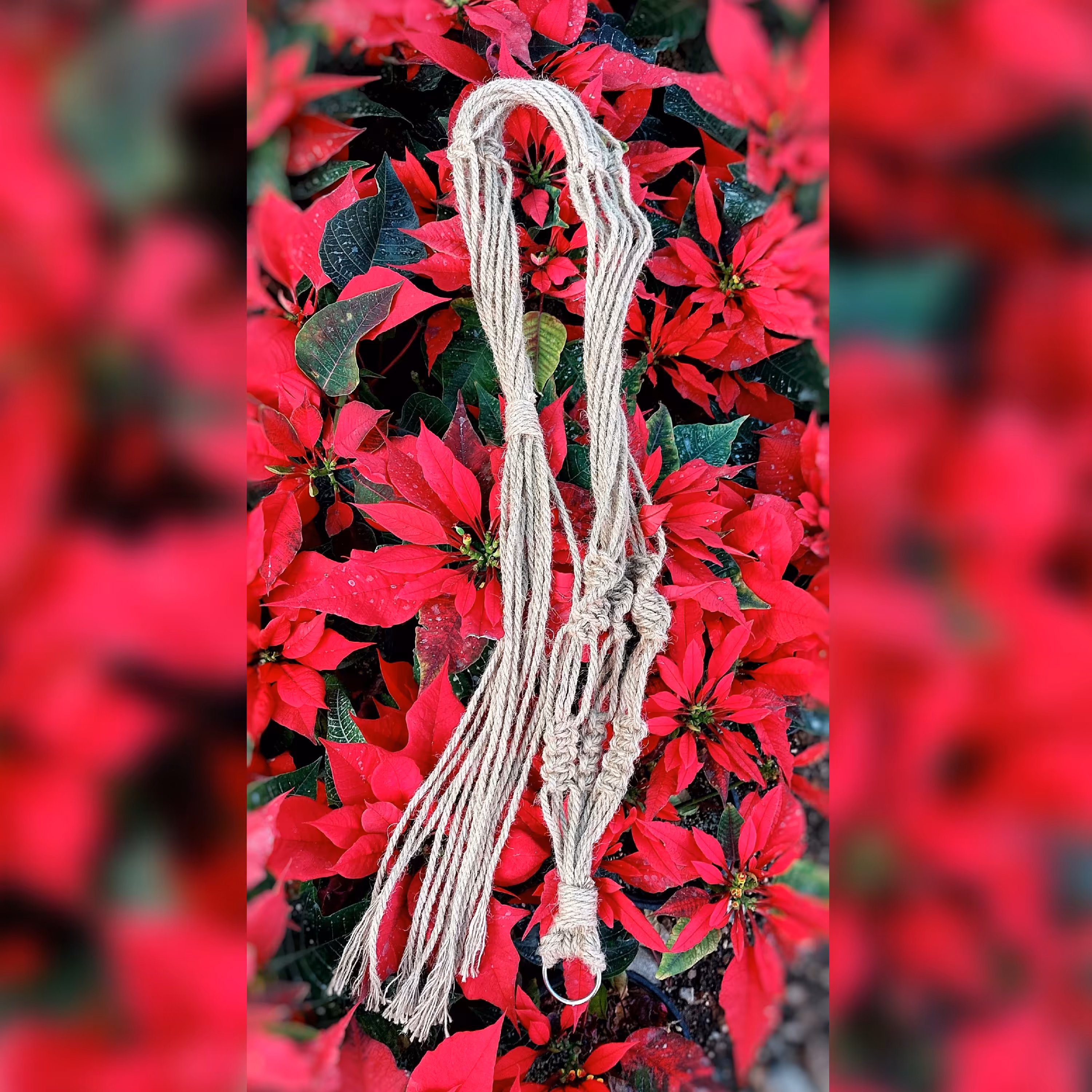 آویز  گیاه جنس کنفی 3 شاخه با ارتفاع 120 سانتی متر 