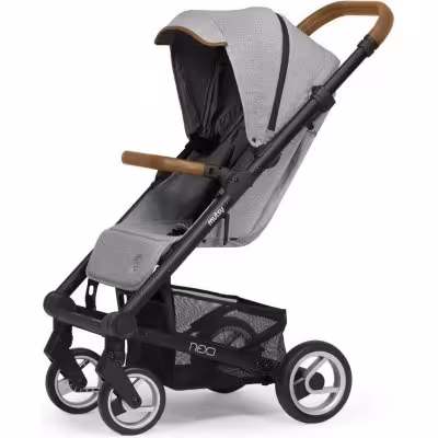 کالسکه کریر ماتسی نکسو اورجینال هلند با اداپتور نصب و رنگ طوسی با چرم دوزی قهوه ای نچرال  mutsy nexo  / mist melange