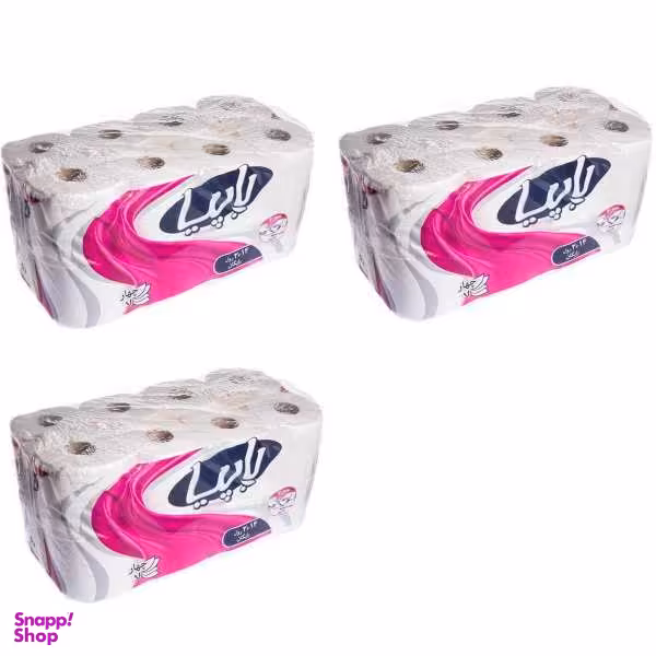 دستمال توالت پاپیا مدل رولی مجموعه 3عددی