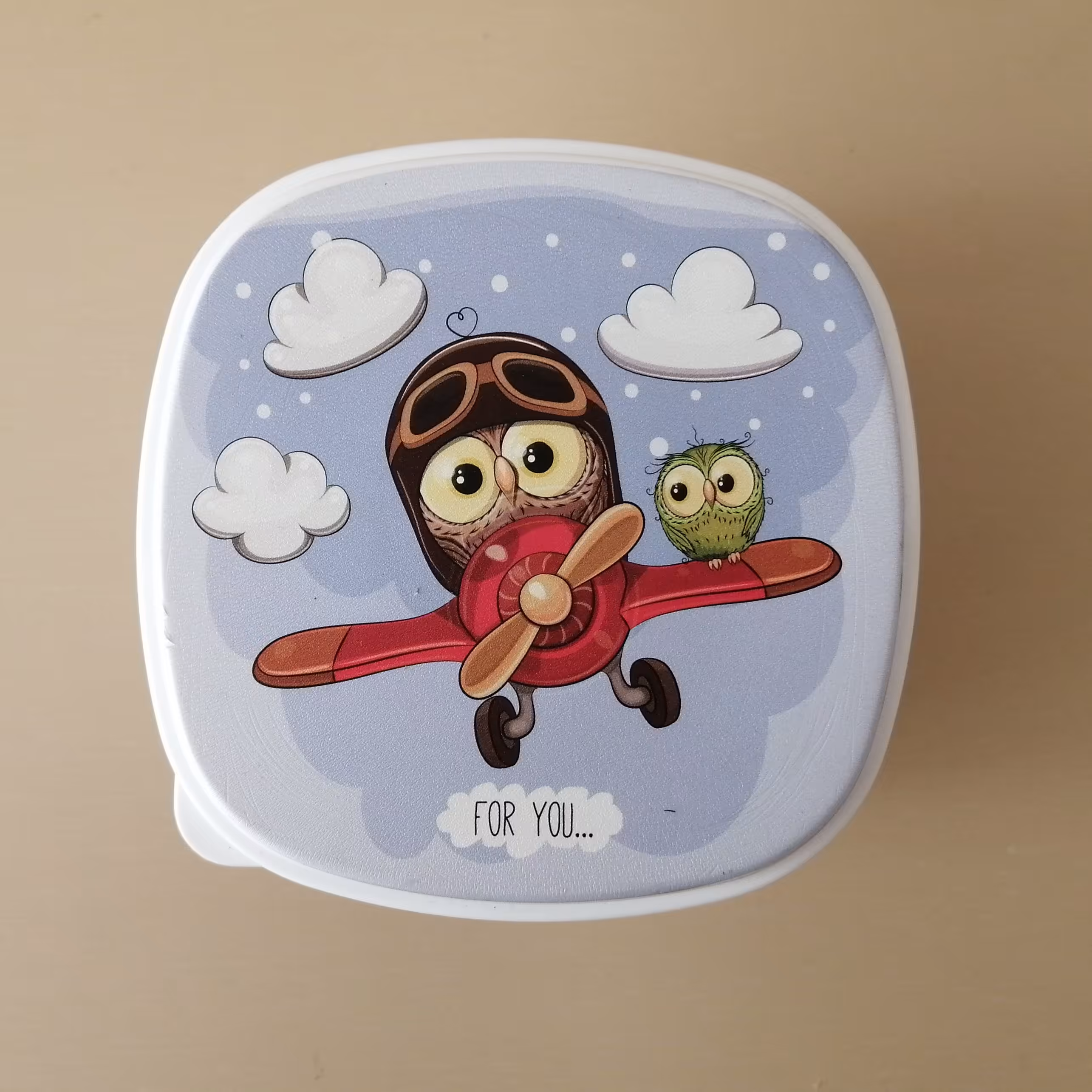 ظرف نگهدارنده غذا مربع 4 تکه  جغد بارانا هایپر آذین