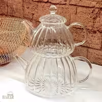 کتری و قوری تمام پیرکس شیاردار