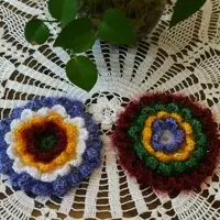  اسکاچ دست بافت با نخ سوزنی طرح گل