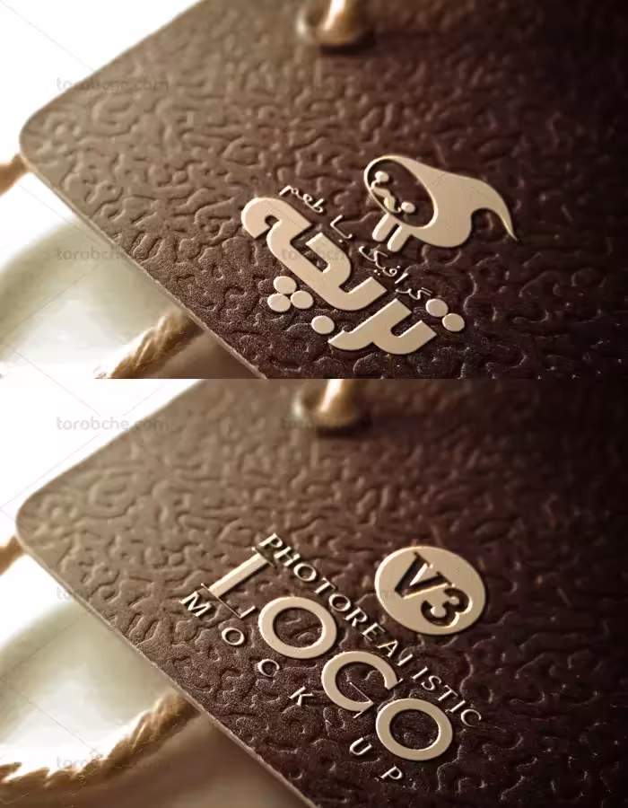 طرح موکاپ لوگوی لایه باز با زمینه ی برجسته - گرافیک با طعم تربچه