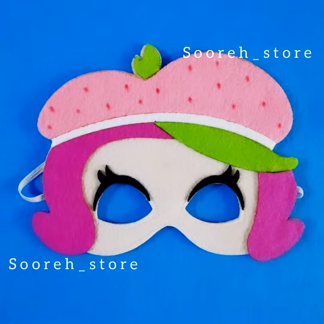 ماسک دختر توت فرنگی نقاب دختر توت فرنگی صورتک دختر توت فرنگی