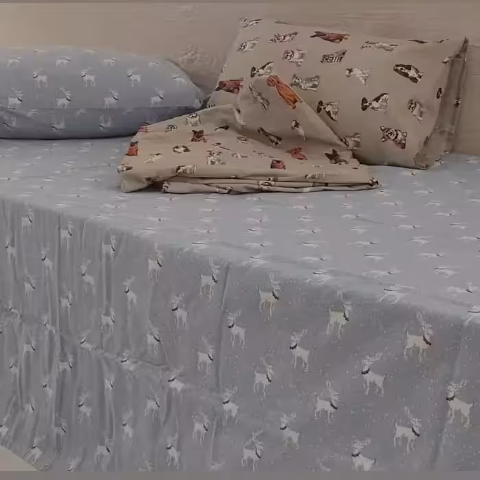 روتختی یک نفره طرح گوزن با روبالشتی.پنبه خالص.ابعاد 220در150.ضد حساسیت.پارچه پنبه خالص هندی.دوخت پاکستان.