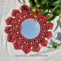 اینه مکرومه مهره دارسایزآینه 25 سایز کل کار 37 