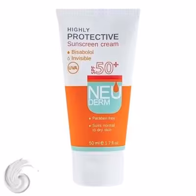 کرم ضد آفتاب نئودرم مدل Highly Protective Invisible SPF50، حجم 50 میلی‌لیتر