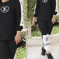 تونیک شلوار چاپی طرح Lv کرپ پلاس