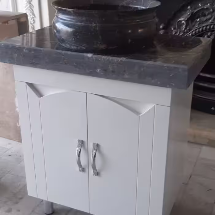 روشویی کابینتی مدل درسا پایه دار زمینی ابعاد 40 در 60 به همراه کاسه و صفحه سنگی ارسال به سراسر ایران