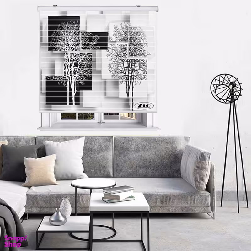 پرده زبرا زیو مدل سیلوئت 3D1137 سایز 150x150 سانتی متر