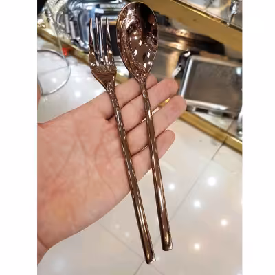 سرویس قاشق و چنگال 30 نفره رزگلد فلیکس مدل 166