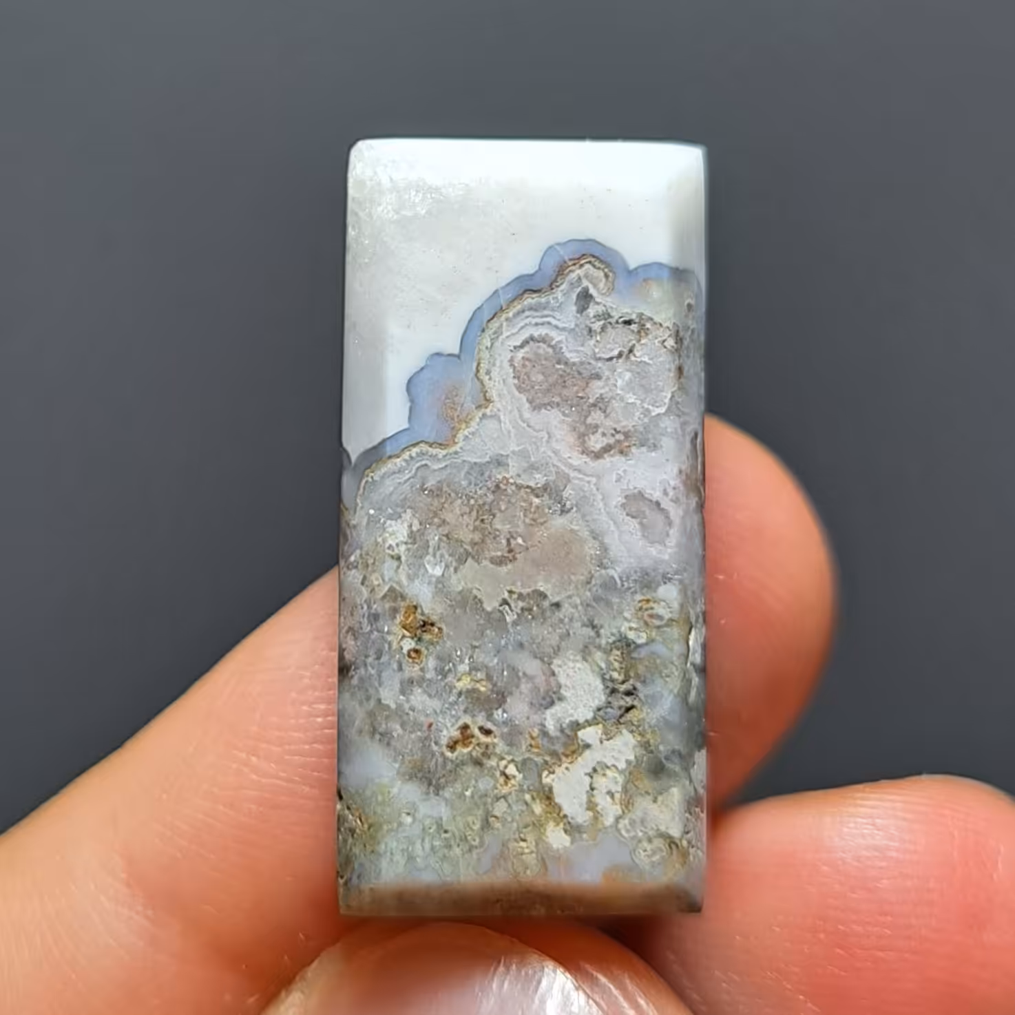 نگین زیبای سنگ عقیق جاسپر تراش مستطیل 