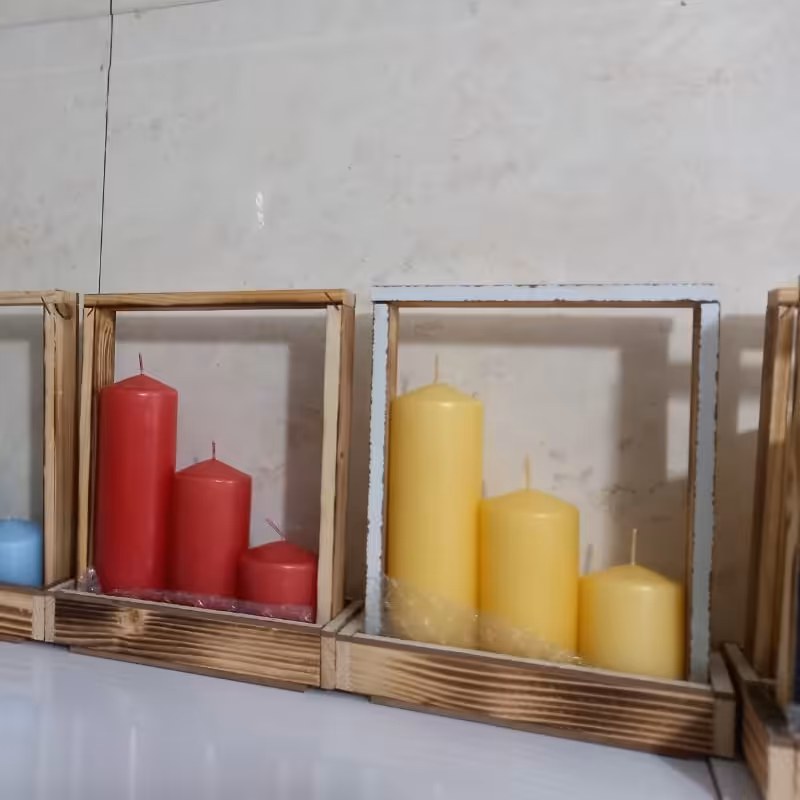 شمع استوانه ای قطر 5 سبز