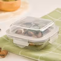 ظرف شیشه ای سرو و نگهداری دربدار 210 میل لیمون