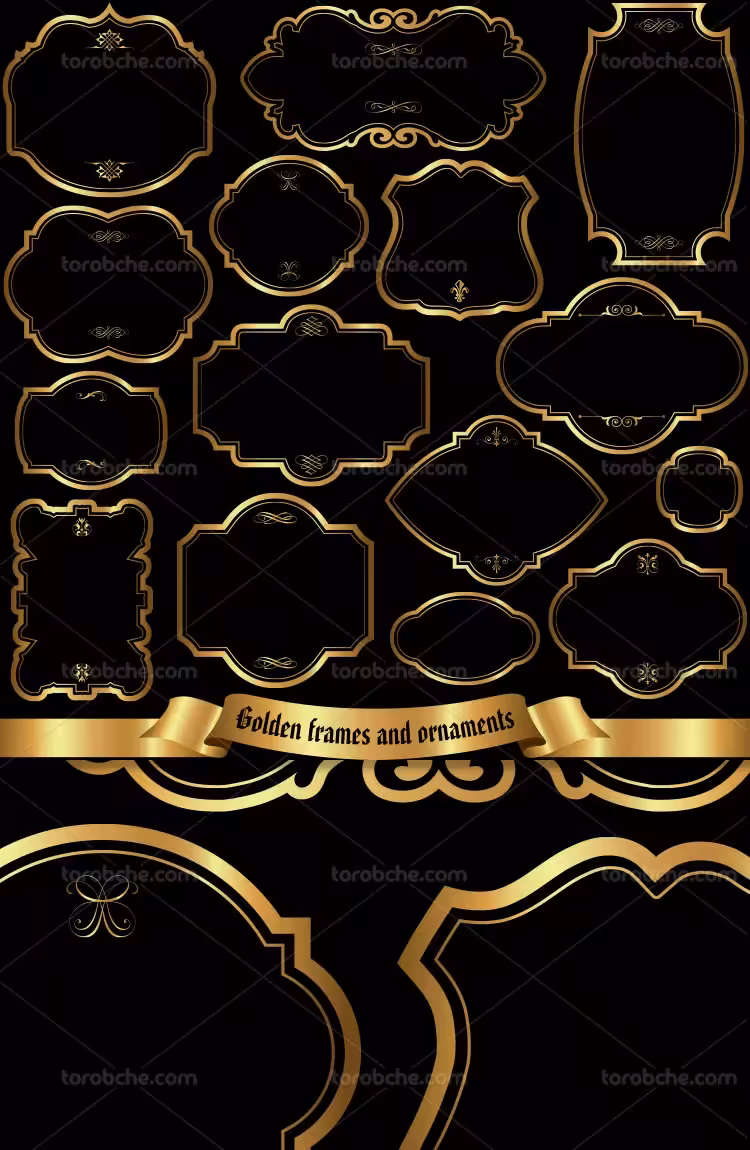 کادر و حاشیه مشکی طلایی | گرافیک با طعم تربچه