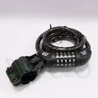 قفل دوچرخه رمزی دبلیو - استاندارد -  - ضخامت 10 میلیمتر - مشکی