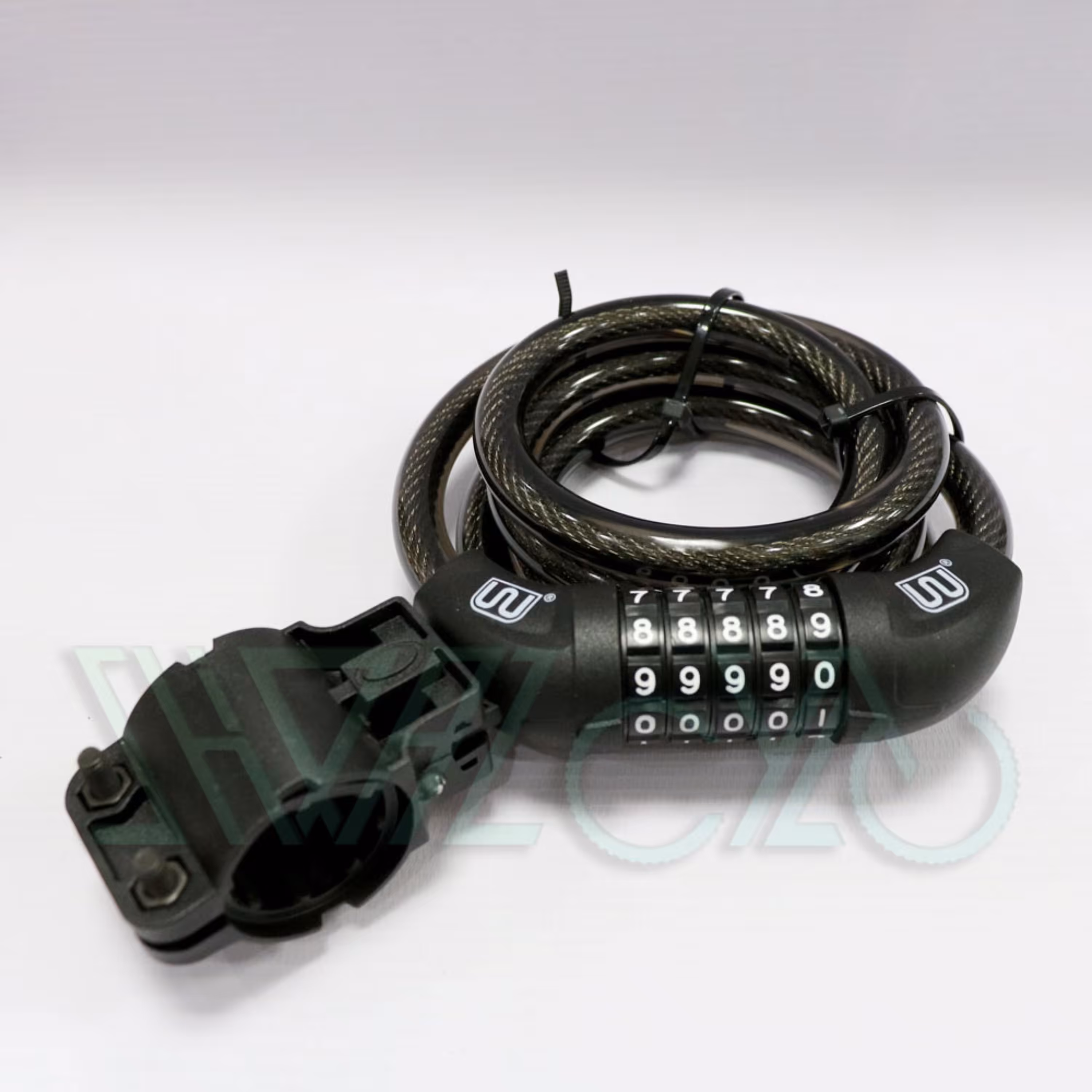 قفل دوچرخه رمزی دبلیو - استاندارد -  - ضخامت 10 میلیمتر - مشکی