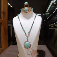 نیم ست مس وسنگ فیروزه 