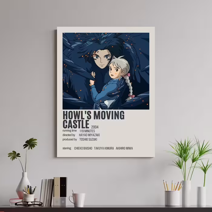 تابلو شاسی طرح انیمه قلعه متحرک هاول  سایز 100 در  150 سانتی متر  کد 1218