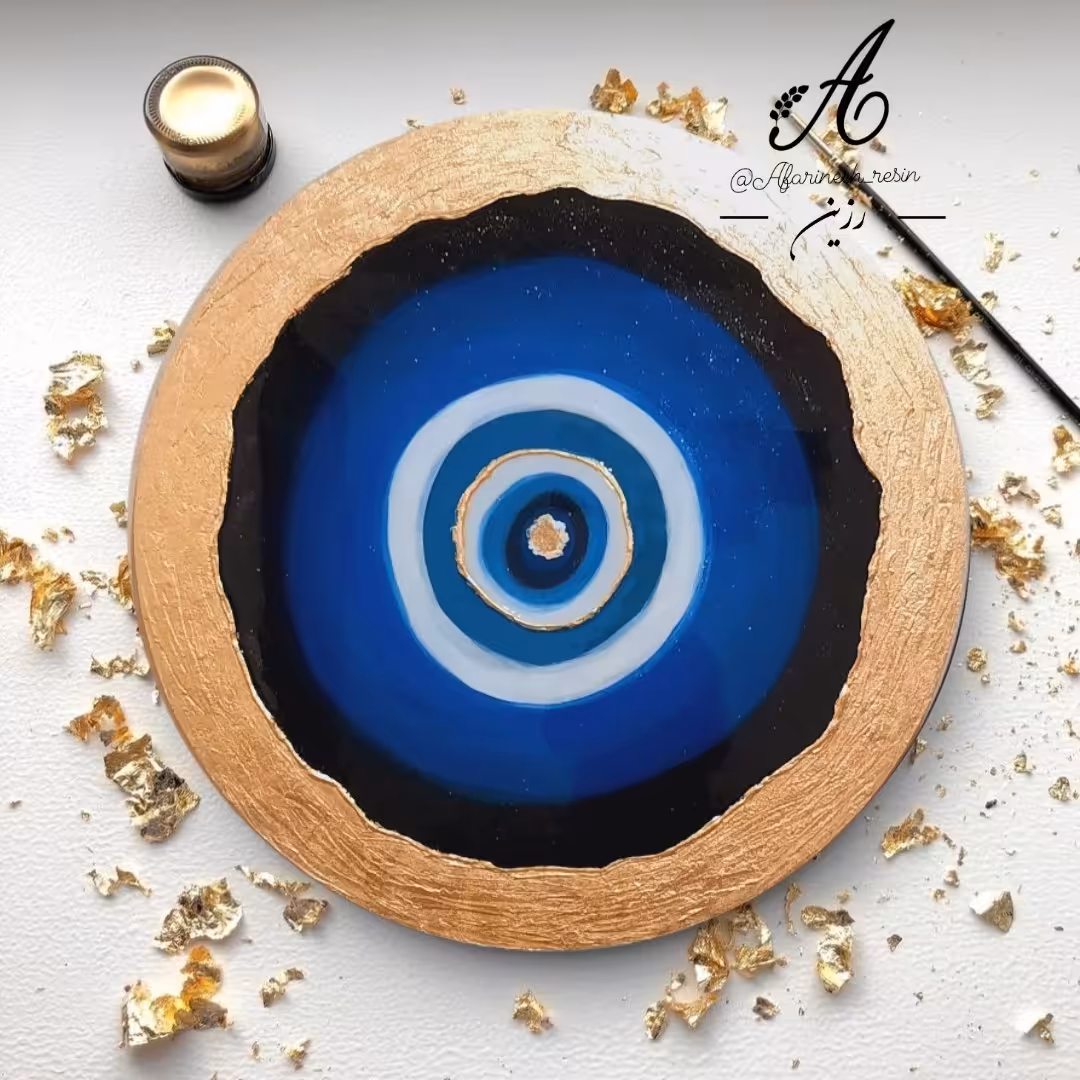 تابلو  چشم نظر چوب و رزین سایز 100