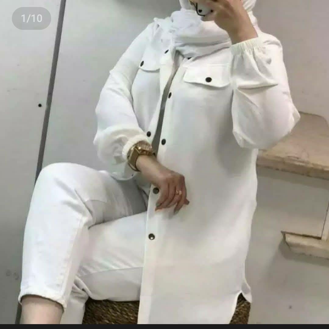 مانتو سفید ابروبادی مانتواسپرت