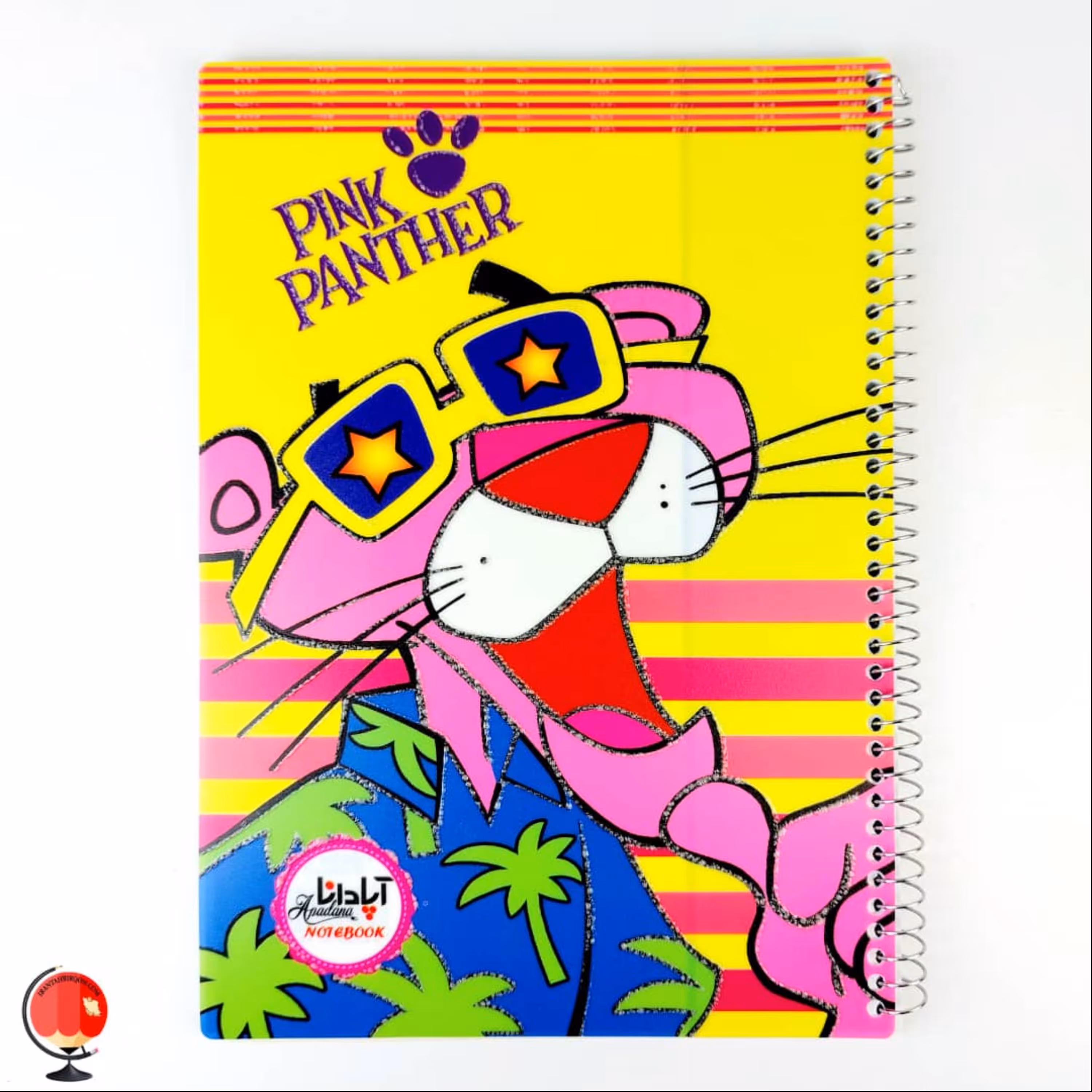 دفتر  50 برگ  نقاشی سیمی  اپادانا  جلد طلقی طرح پلنگ صورتی کد 3164